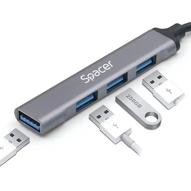 Hub Extern Spacer Sphb Usb 4u 01 Porturi Usb Usb30 X1 Usb20 X3