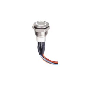 Intrerupator buton LED rosu SW 1 ON-OFF cu retinere metal 12mm 12-24V