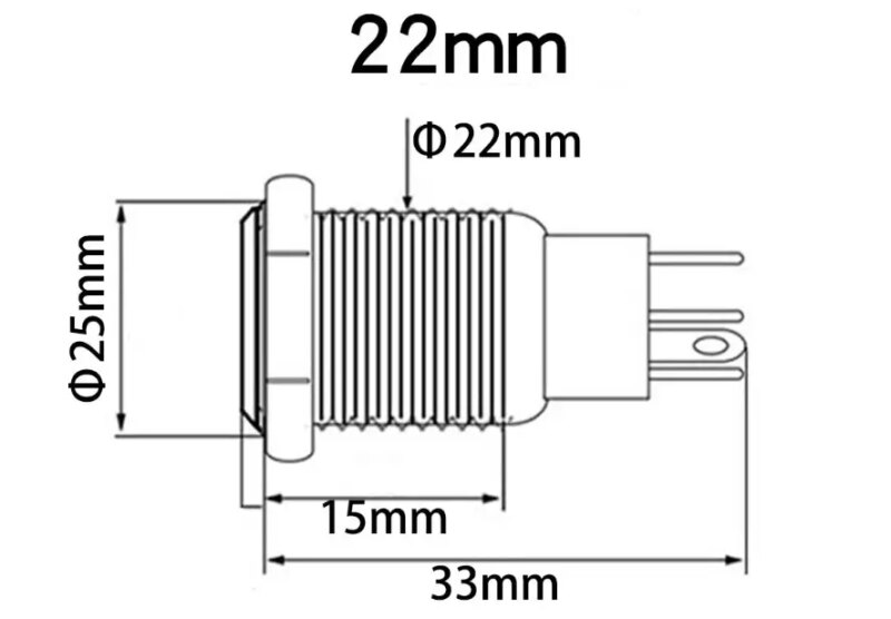 Intrerupator Buton Led Rosu Sw 4 On Off Cu Retinere Metal 22mm 12 24v