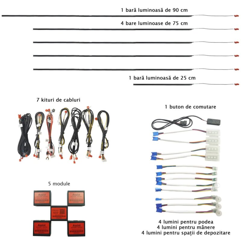 Kit Lumini Ambientale Profesionale Rgb Dynamic Pentru Interior Auto Carguard Laa002