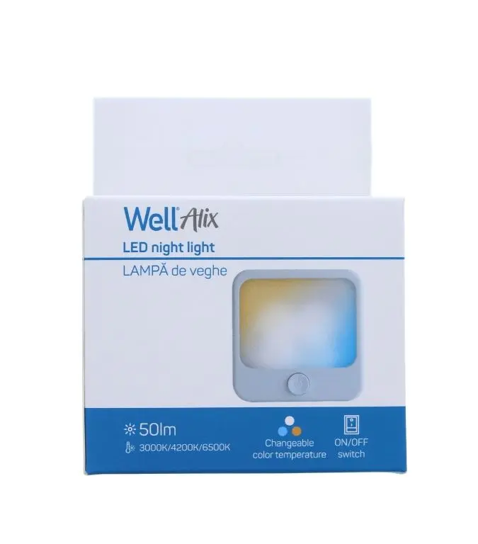 Lampa De Veghe Well Ledncct Alix Wl 1w 50lm 3000k 4200k 6500k Cu Intrerupator On Off