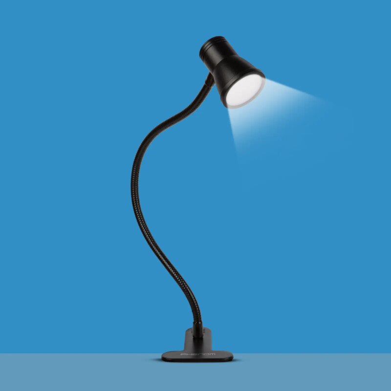 Lampa Led De Birou Flexibila Cu Clema Usb 500lm Reglaj Intensitate Si Temperatura De Culoare Negru Phenom 20258