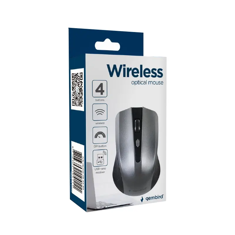 Mouse Wireless 1600dpi Usb Gembird Musw4b04bg