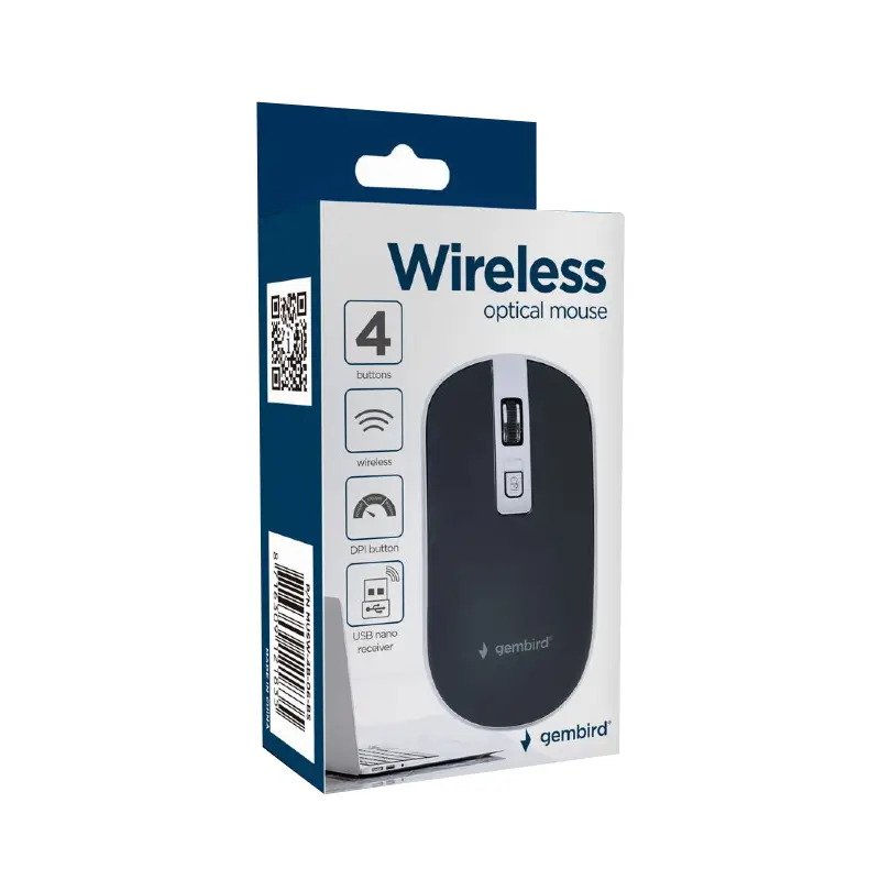 Mouse Wireless 1600dpi Usb Gembird Musw4b06bs