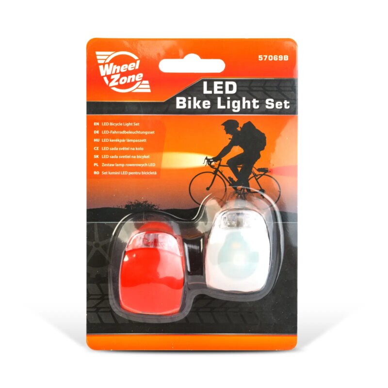 Set Lumini Led Pentru Bicicleta Tpe Rezistent La Apa 2buc Fata Si Spate 57069b