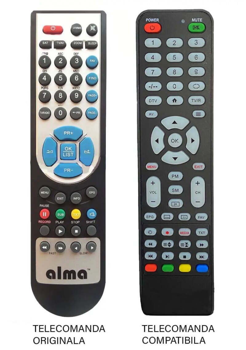 Telecomanda receiver Alma HD S-2000/ HD S-2100/ HD S-2200 compatibil cu originalul (480)