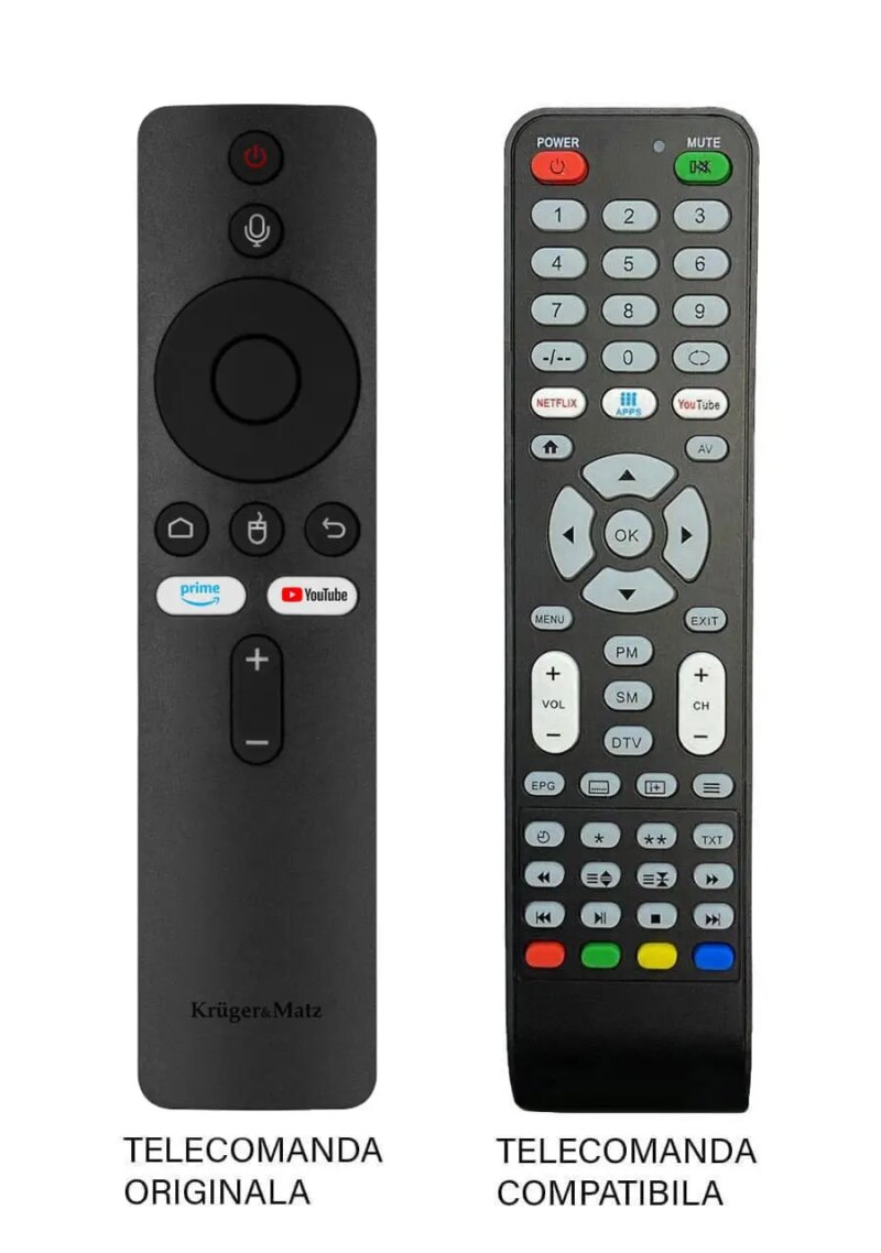 Telecomanda TV Kruger&Matz Smart TV Stick compatibila cu originalul (594)