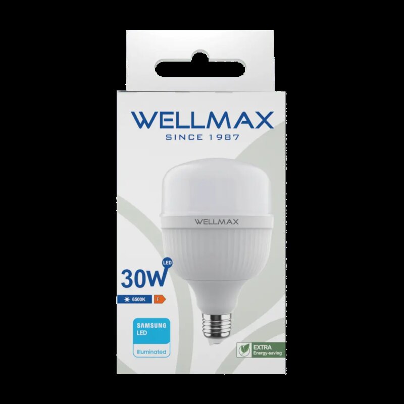 Bec Led Cu Chip Samsung E27 T100 T Bulb 30w 2700lm 6500k Wellmax Ve20703