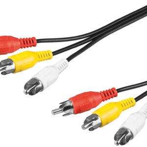 Cablu audio si video 2m 1x video /2x audio L/R 3x RCA tata - 3x RCA tata Goobay 50381