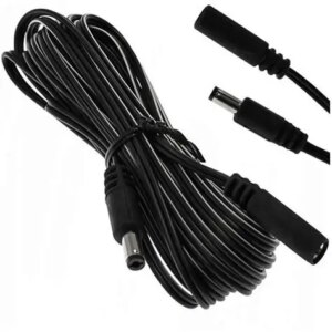 Cablu prelungitor 2x0.5mm2 DC 5.5/2.1 mufa - DC 5.5/2.1 mama 2m 5A drept negru ESPE KAB-2MWT/GN2.1