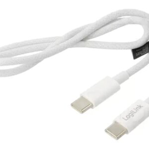 Cablu USB 2.0 C - USB C 0.5m 3A 60W alb 480Mbps date /incarcare Logilink CU0340