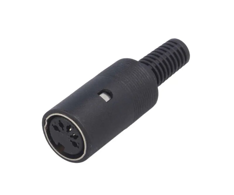 Conector DIN 5 pini mufa mama drept pe cablu NINIGI DC-007