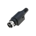 Mufa conector alimentare DC tata 3 pini lipire 6.5mm montare pe cablu Ninigi PC-MDP-401-3P