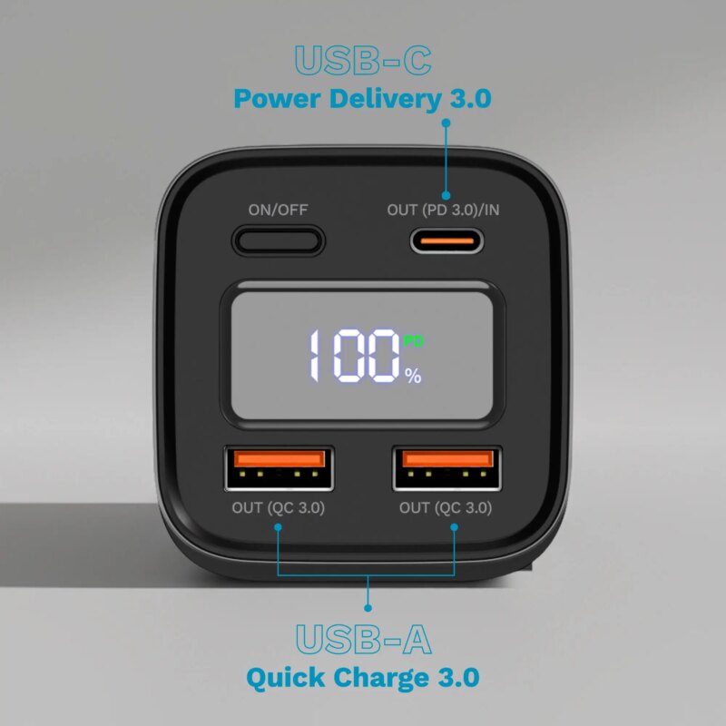 Power Bank 20000mah 100w Qc30 Pd30 Usb C Usb A Afisaj Lcd Krugermatz Km0915