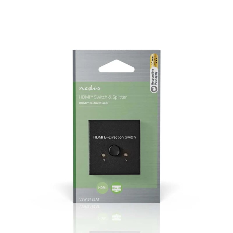 Switch Hdmi Bidirectional Intrare 1x Hdmi 2x Hdmi Iesire 4k 60hz Nedis Vswi3482at