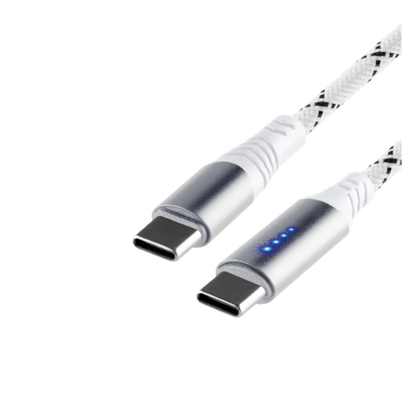 Cablu de incarcare USB-C - USB-C 1.2m 100W QC /PD /PPS si contor de energie LED Home USBCC100PM