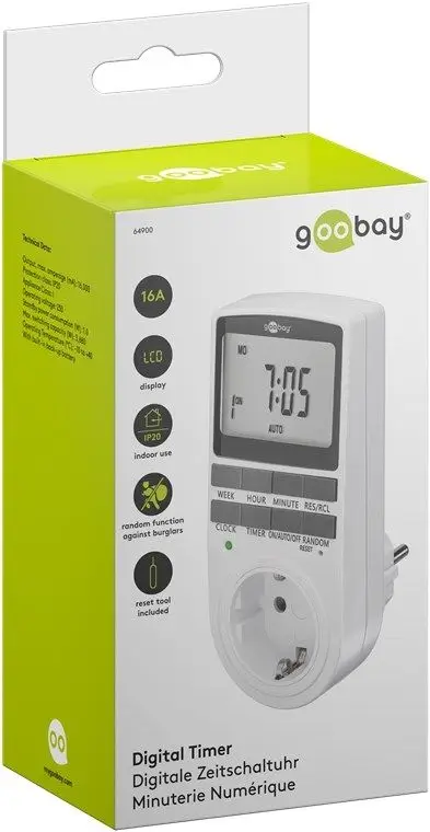 Priza Programabila Digitala Pentru Interior 3680w Goobay 64900