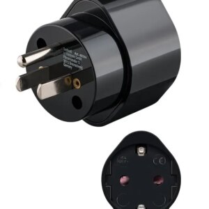 Adaptor calatorie CEE 7/3 Schuko mama la priza US /Japonia Tip B /NEMA 5-15 /3 pini negru