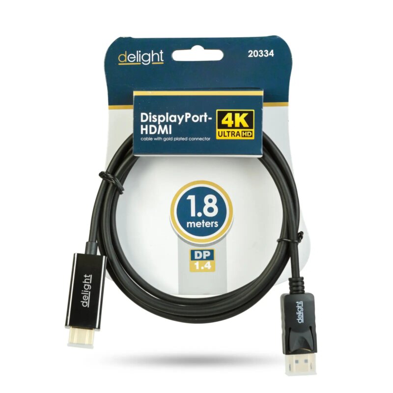 Cablu Displayport V14 La Hdmi 4k Hdr 18m Delight 20334