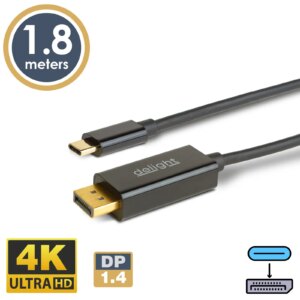 Cablu USB-C la DisplayPort v1.4 4K 60Hz 1.8m delight 20335B