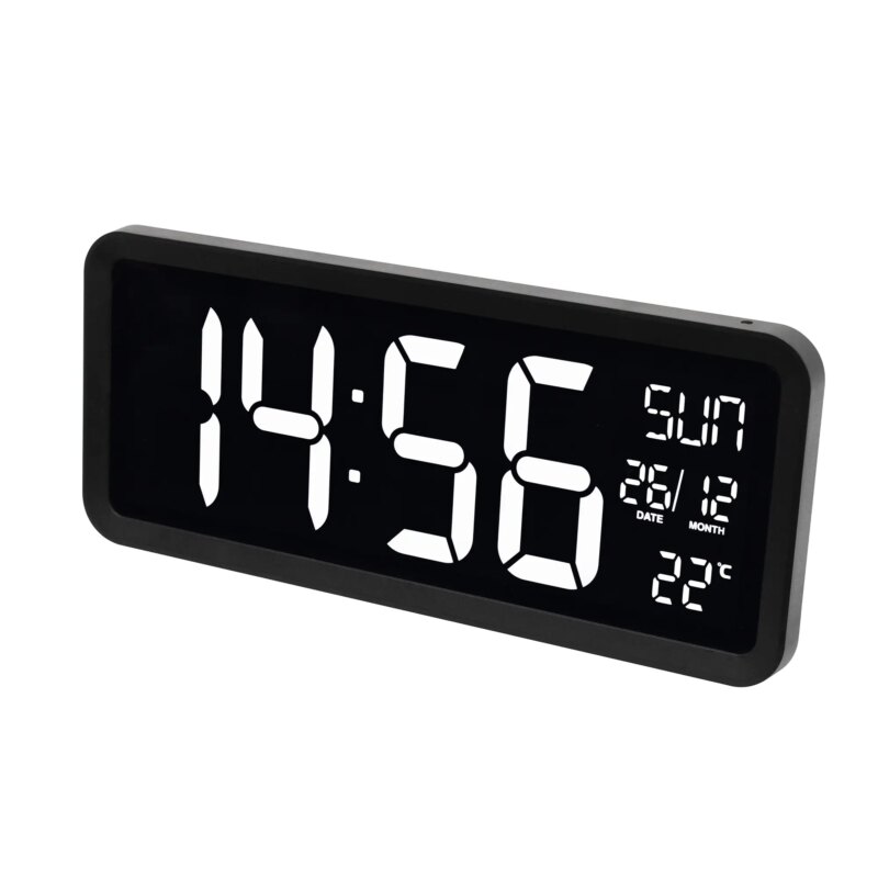 Ceas gigant de masa /perete cu LED cu termometru 37x16x3.9cm Home LTCJUMBO