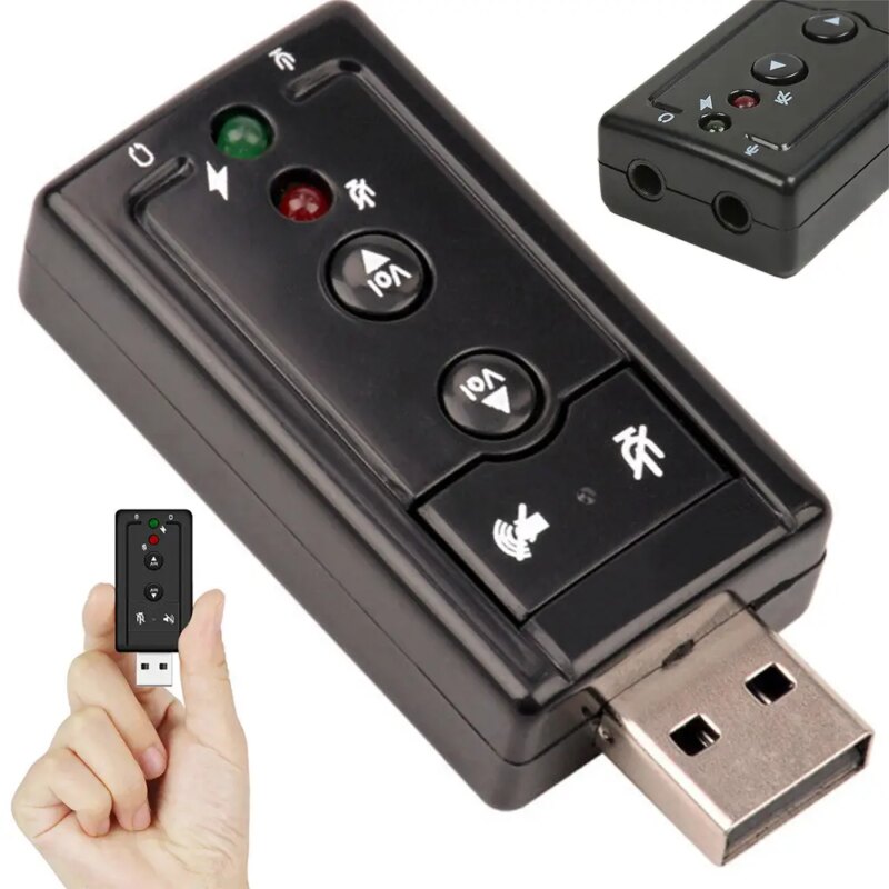 Placa De Sunet Usb 20 A La 2x 35 Mm Stereo Jack Casti Microfon Plugplay Sistem 71 Virtual Volume Control Mute