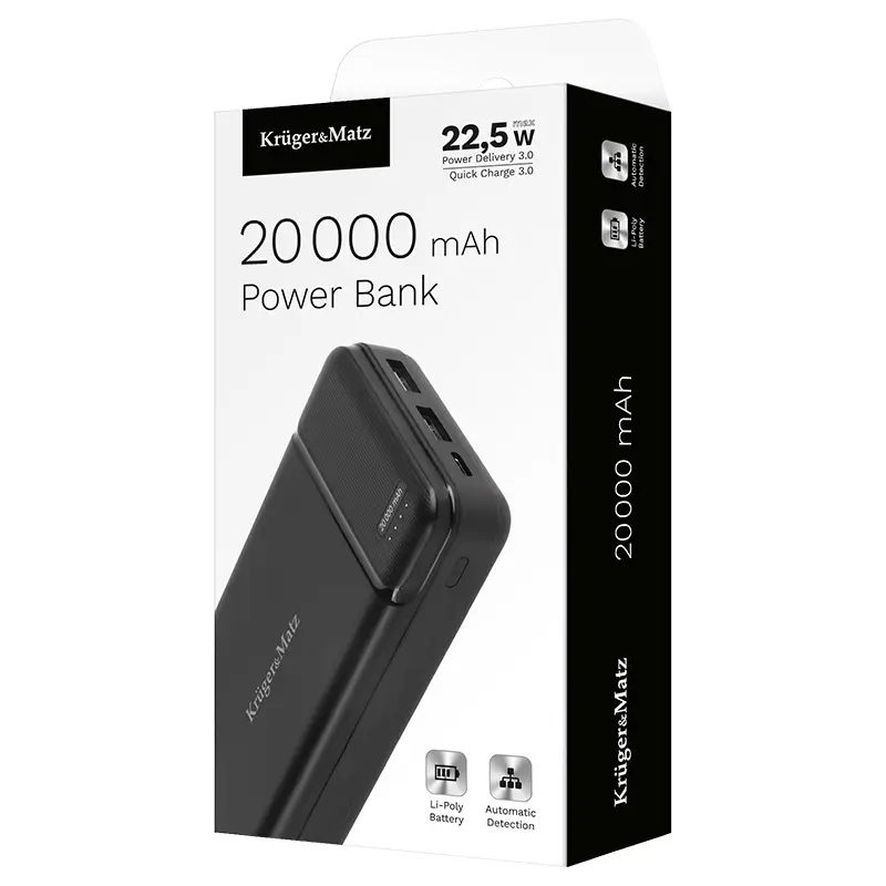 Power Bank 20000mah Li Poly Krugermatz Km0906 20w Qc30 Pd30