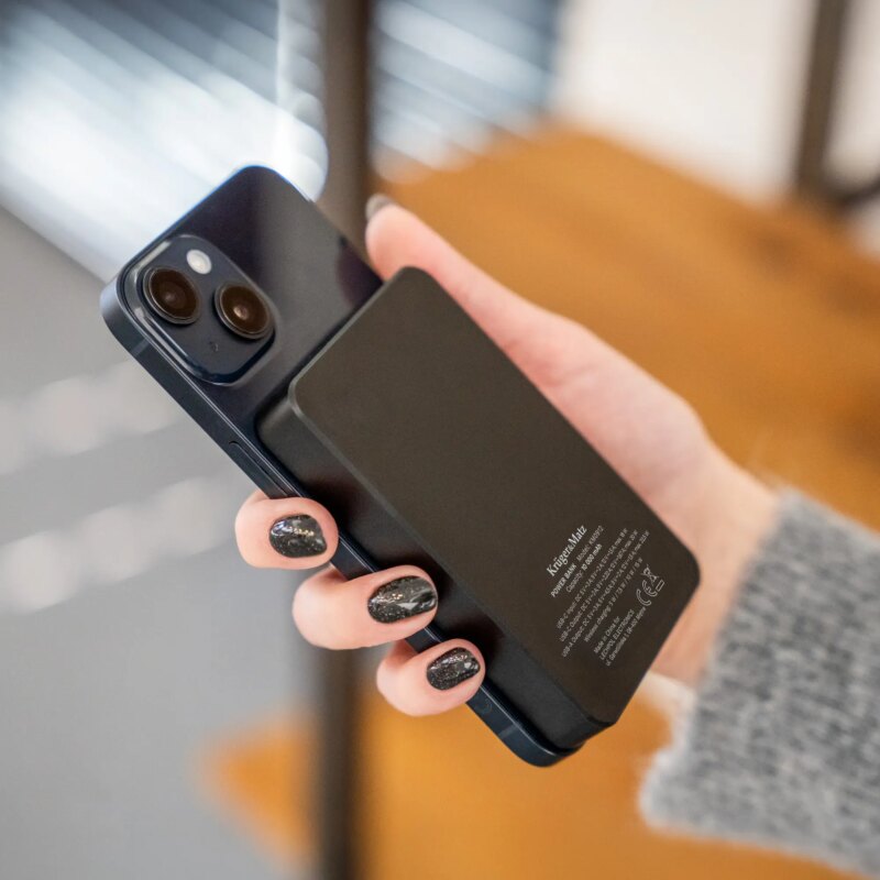 Power Bank Inductie Krugermatz Km0912 10000mah Li Ion Mag Safe Wireless 15w Usb C 20w Usb A 25w