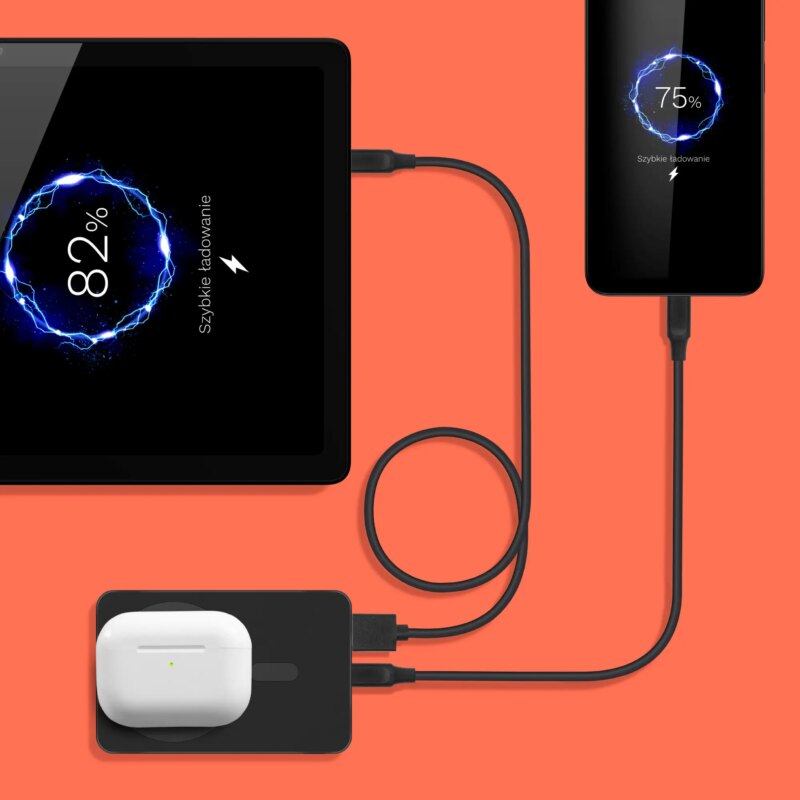 Power Bank Inductie Krugermatz Km0912 10000mah Li Ion Mag Safe Wireless 15w Usb C 20w Usb A 25w