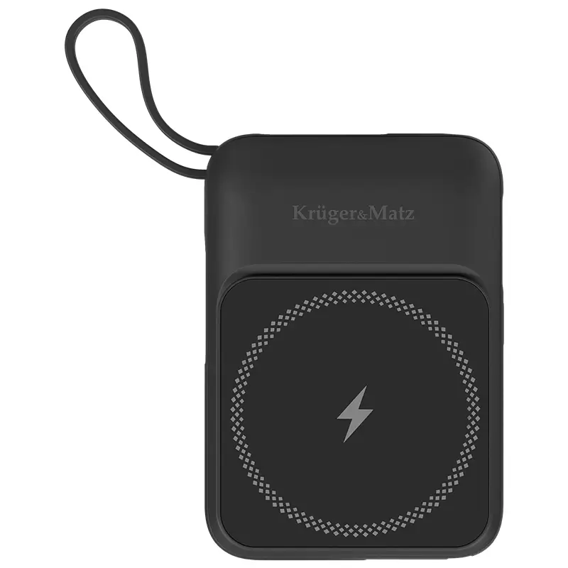 Power Bank Inductie Krugermatz Km0913 B 10000mah Li Ion Mag Safe Wireless 15w Usb C 20w Usb A 225w Lightning 10w