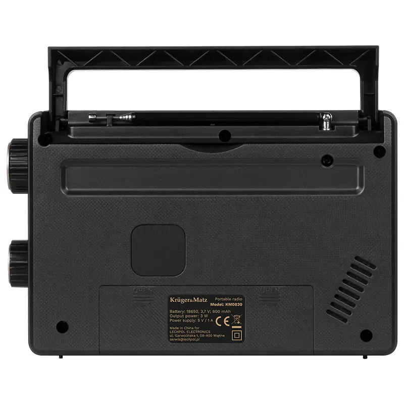 Radio Portabil Analog Am Fm Sw 3w 205x632x130mm Krugeratz Km0830