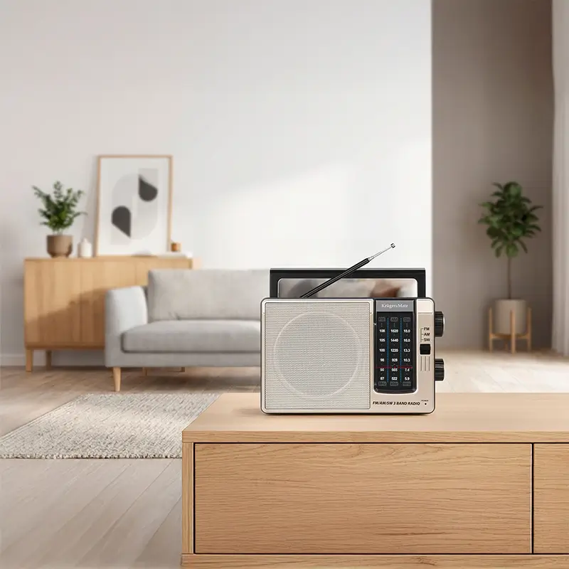 Radio Portabil Analog Am Fm Sw 3w 205x632x130mm Krugeratz Km0830