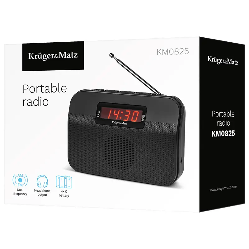Radio Portabil Fm Am Ceas Alarma Krugermatz Km0825