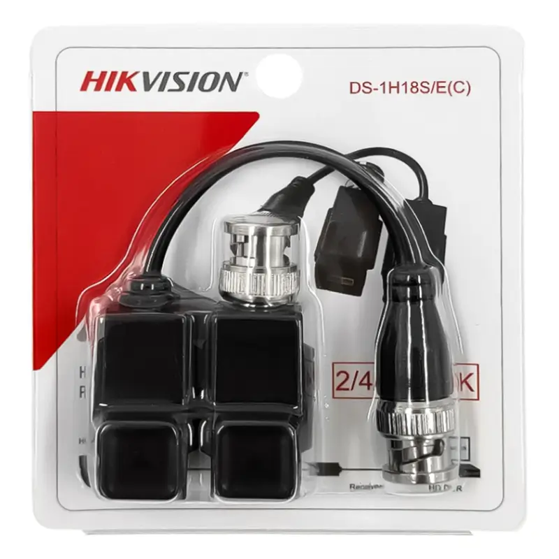 Set Video Balun Pasiv Utp Ftp Bnc Full Hd 4k 250m Hikvision Ds 1h18s Ec