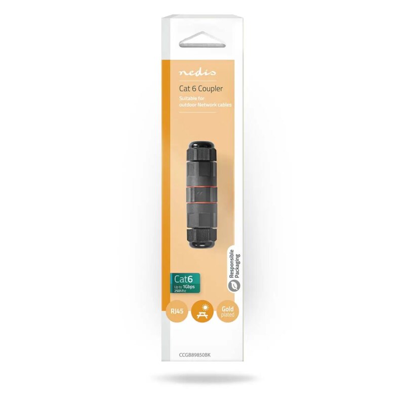 Adaptor Cuplaj De Exterior Cat6 Rj45 Mama Mama Ftp Nedis Ccgb89850bk