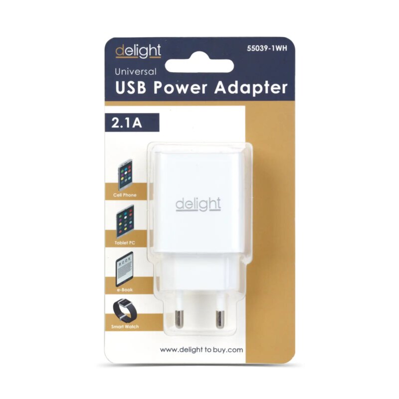 Adaptor De Incarcare 1x Usb 5v 21a Alb Delight 55039 1wh