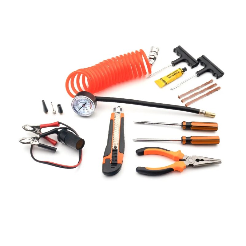 Compresor Auto 12v Carguard Com002 Heavy Duty Dublu Cilindru 50l Min 150psi Led Kit Reparatie Anvelope