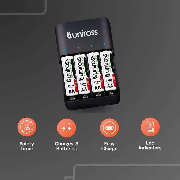 Incarcator Ni Mh Aa Aaa 9v Uniross Ucu009a 4x Aa 2100mah