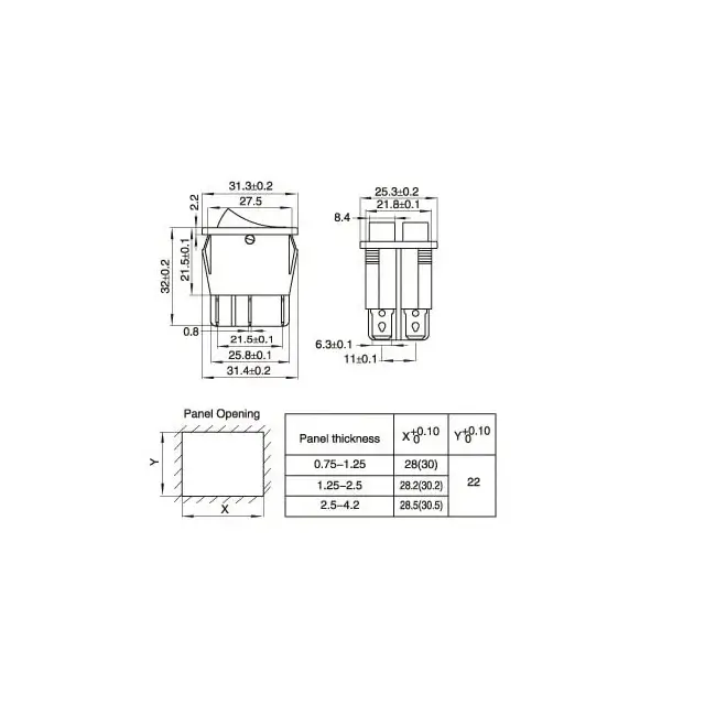 Intrerupator Dublu On Off 6 Poli 250v 15a Buton Rosu Verde 22x284mm