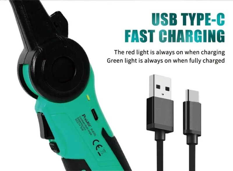 Letcon De Lipit Proskit Si B20l 16w Cu Cap Mobil Fara Fir Cu Usb C Si Acumulator