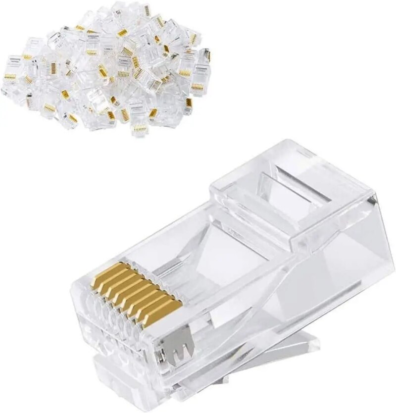 Set 10buc mufe de retea Well RJ45 8P8C Cat5e neecranate contacte aurite TEL-0080-WL-10