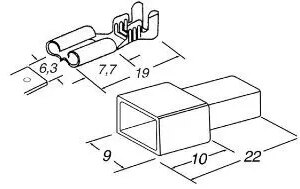 Set papuci electrici izolati mama 6.3x0.8mm 2buc rosu si negru GBC 18.3891.50-2