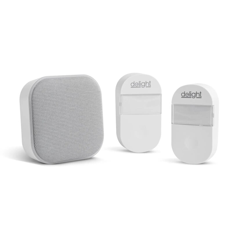 Sonerie Si Lumina De Noapte Fara Fir Si Fara Baterii 2in1 Kinetic Cu 2x Sonerii Exterioare Alb Delight 55346wh 2