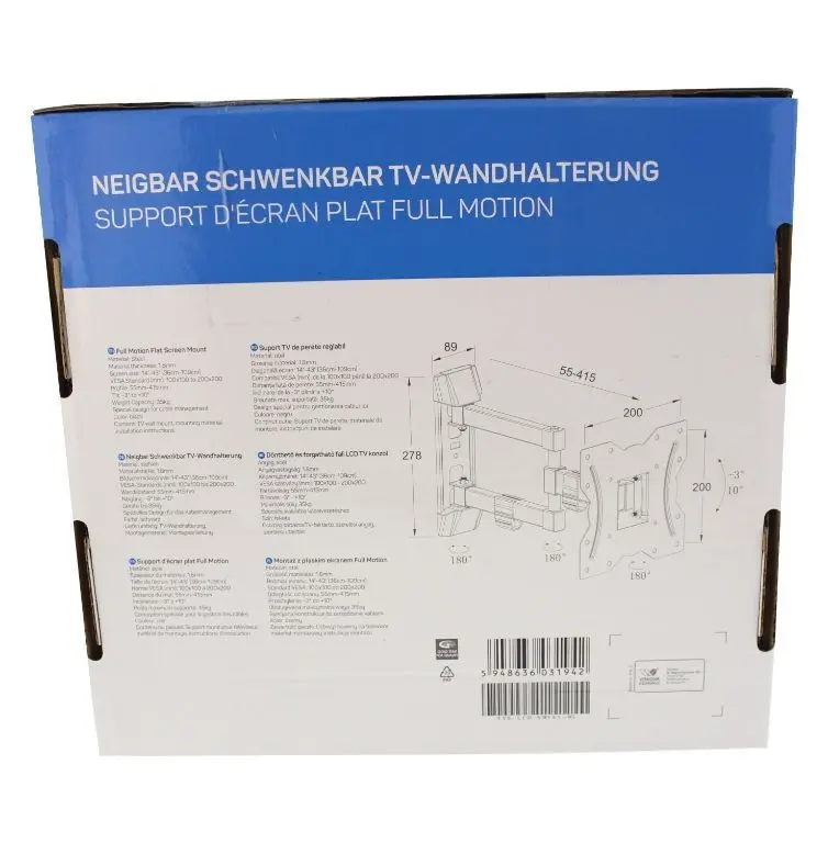 Suport Tv Lcd De Perete 13 43 Reglabil 3 Brate Well Tvs Lcd Sw343 Wl