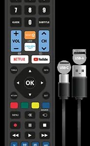 Telecomanda programabila universala 4:1 inclusiv cablu USB-C pentru programare Jollyline (696)