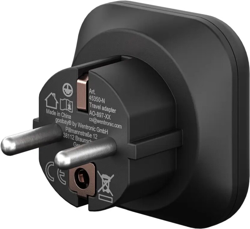 Adaptor De Alimentare Tip F Cee 7 4 Mama America Japonia Tip B Nema 5 15 3pini 15a Goobay 45350