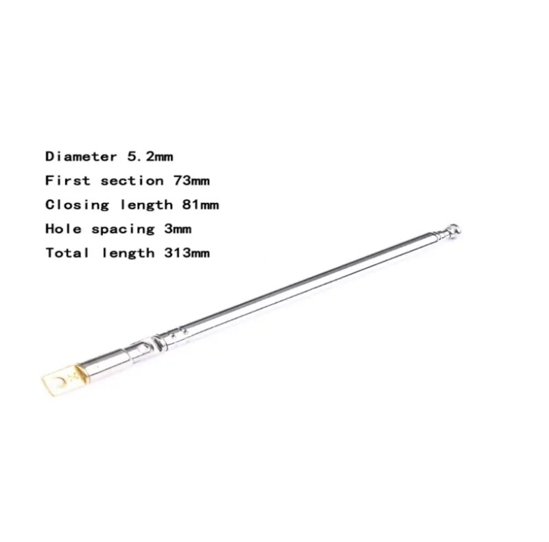 Antena telescopica 110-313mm 5 segmente + balama ANTENA-RADIO6