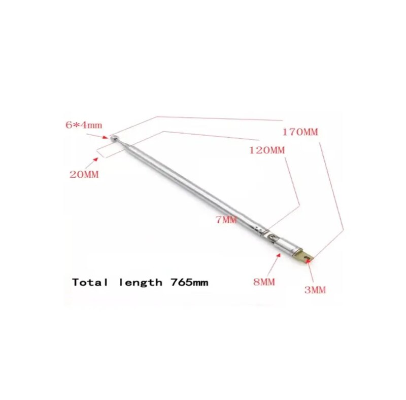 Antena telescopica 170-765mm 7 segmente Middle + balama ANTENA-RADIO5
