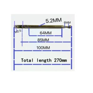 Antena telescopica 5 segmente 5264 100-270mm + balama ANTENA-RADIO3