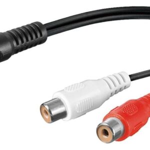 Cablu adaptor audio Jack 3.5 mm stereo tata - 2x RCA mama 20cm